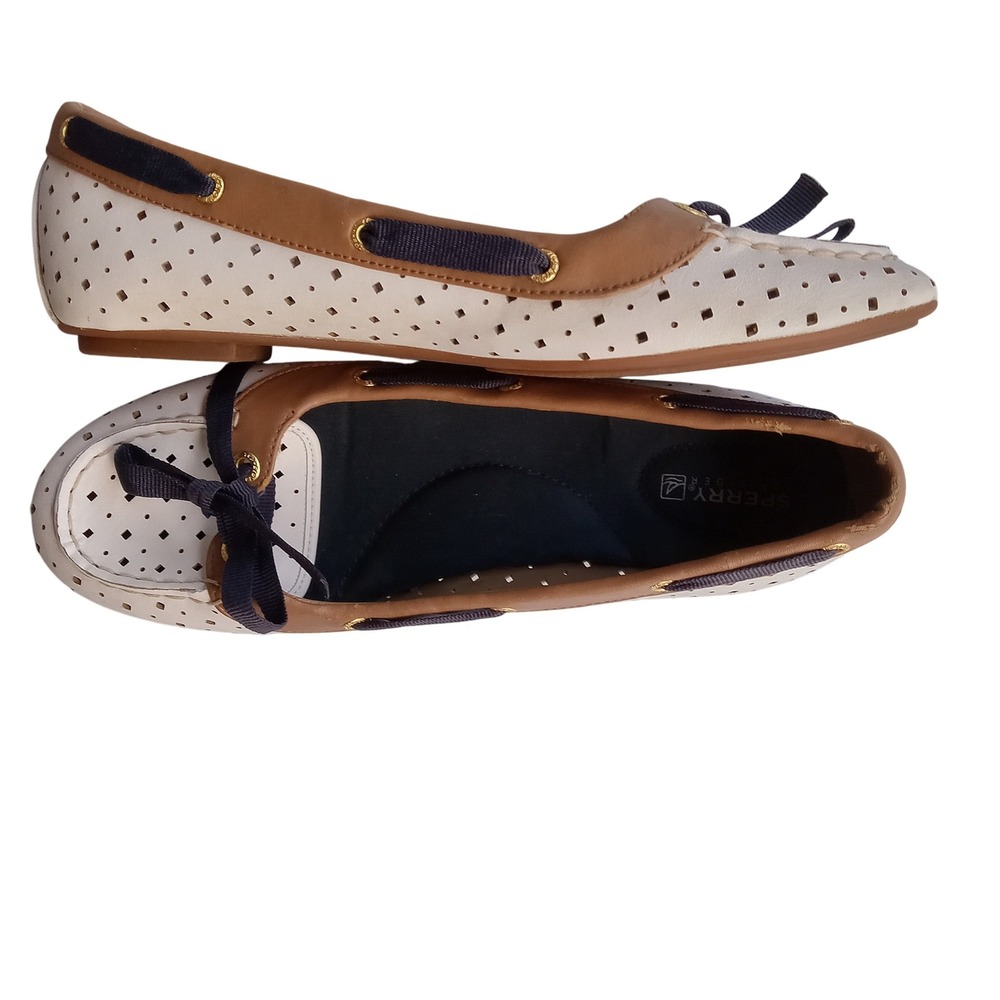 Sperry Top Sider Boat Shoes Womens Size 9M Leather Slip On Nautical Coastal